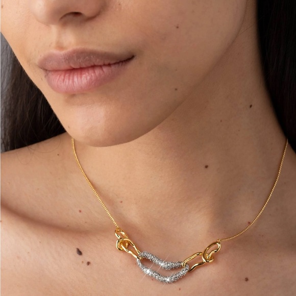 Alexis Bittar Solanales Gold Small Link Necklace - Picture 4 of 7